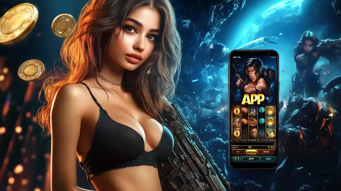 একজন সাহসী নারী ck666 মোবাইল গেমিং অ্যাপ ব্যবহার করছেন, যা অ্যাকশনভিত্তিক গেমের অনুভূতি প্রকাশ করে।